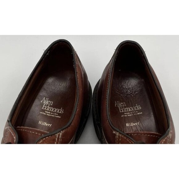 Allen Edmonds Mens Wilbert Oxford Shoes 11.5B Chili Split Toe Rubber Soles Brown - Picture 10 of 11